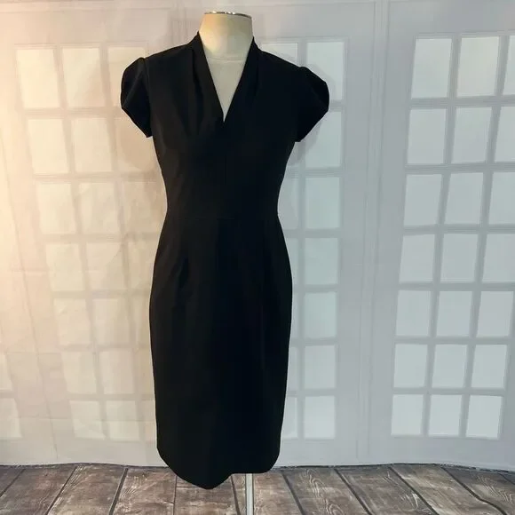 black dress business professional Arista Black Midi Dress main image 0